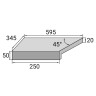 Кутовий Г-подібний елемент бортової плитки Aquaviva Ardesia Loft, 595x345x50(20) мм (лівий/45°)